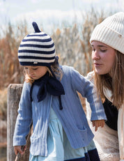 Baby strik sjaal donkerblauw
