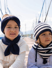 Baby strik sjaal donkerblauw