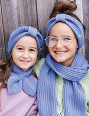 Kinder Schleifenschal hellblau