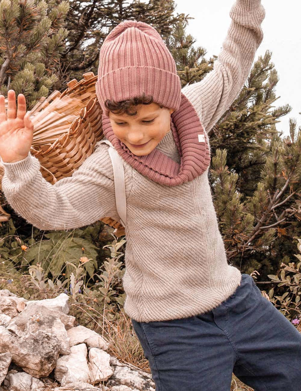 Gorro para niños rosa