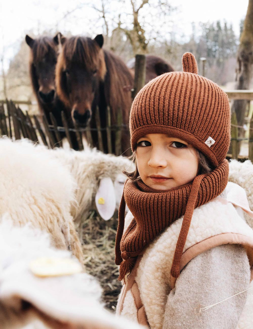 Sciarpa tubolare per bambini LOOPI marrone