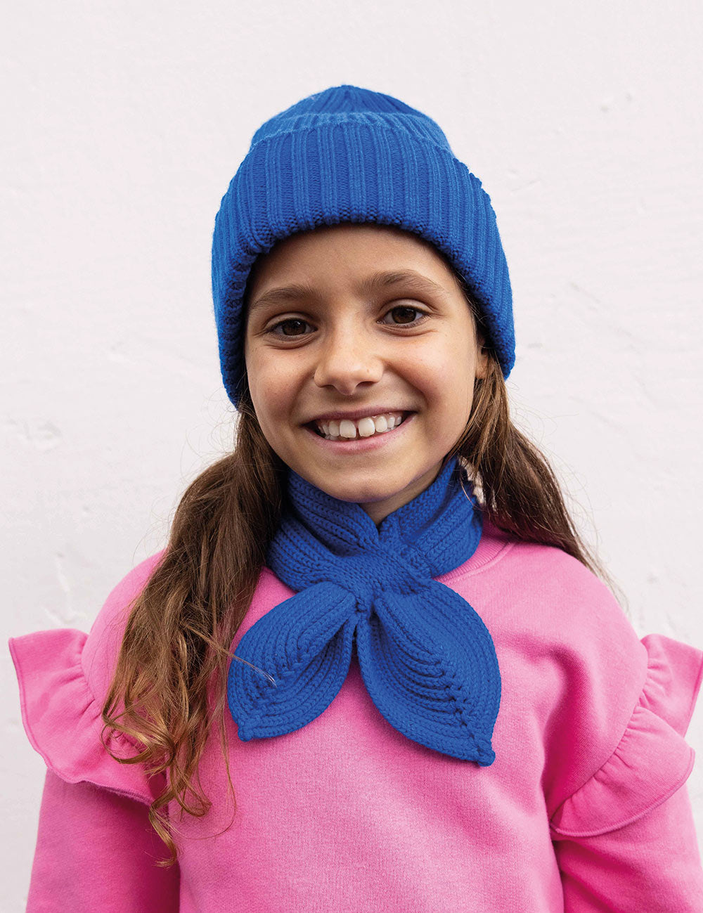 Sciarpa con fiocco per bambini blu reale