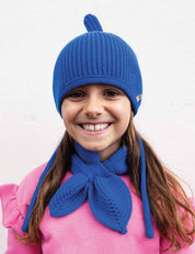 Sciarpa con fiocco per bambini blu reale