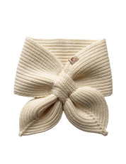 Sciarpa con fiocco per bambini crema bianco