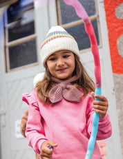 Sciarpa con fiocco per bambini rosa