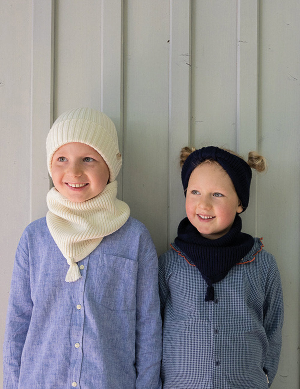 Kinder Beanie cremeweiss