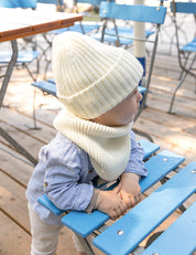 Kinder Beanie cremeweiss