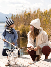 Kinder Beanie cremeweiss