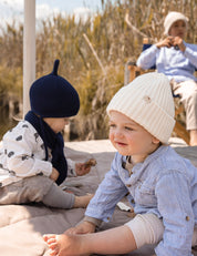 Kinder Beanie cremeweiss