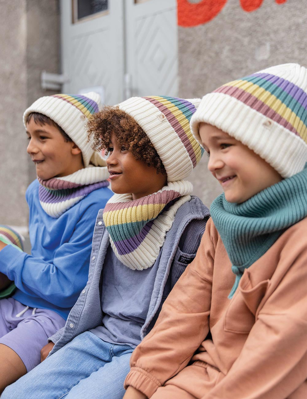 Kinder Beanie Regenbogen