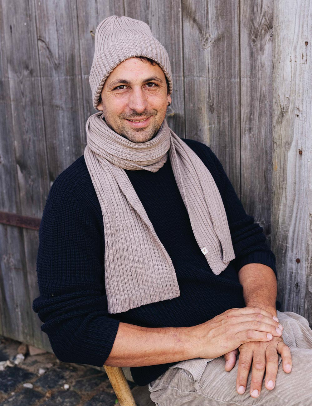 Beanie beige til voksne