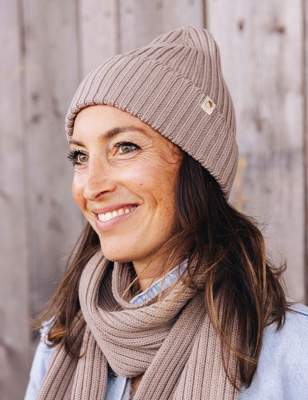 Beanie beige til voksne