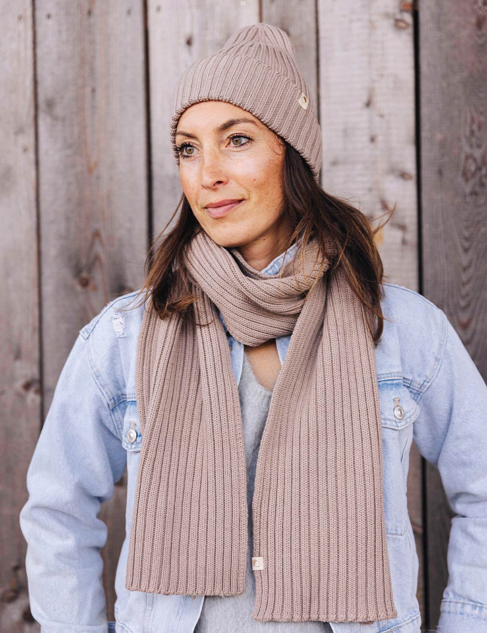 Beanie beige til voksne