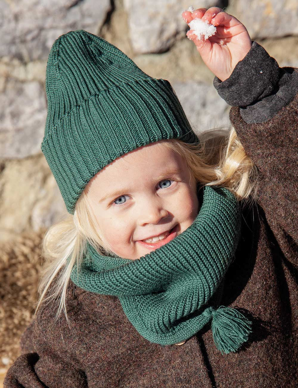 Gorro para bebé verde abeto