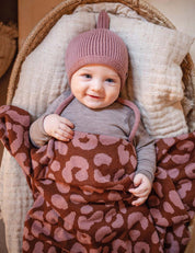 Babydecke LEO rosa / braun