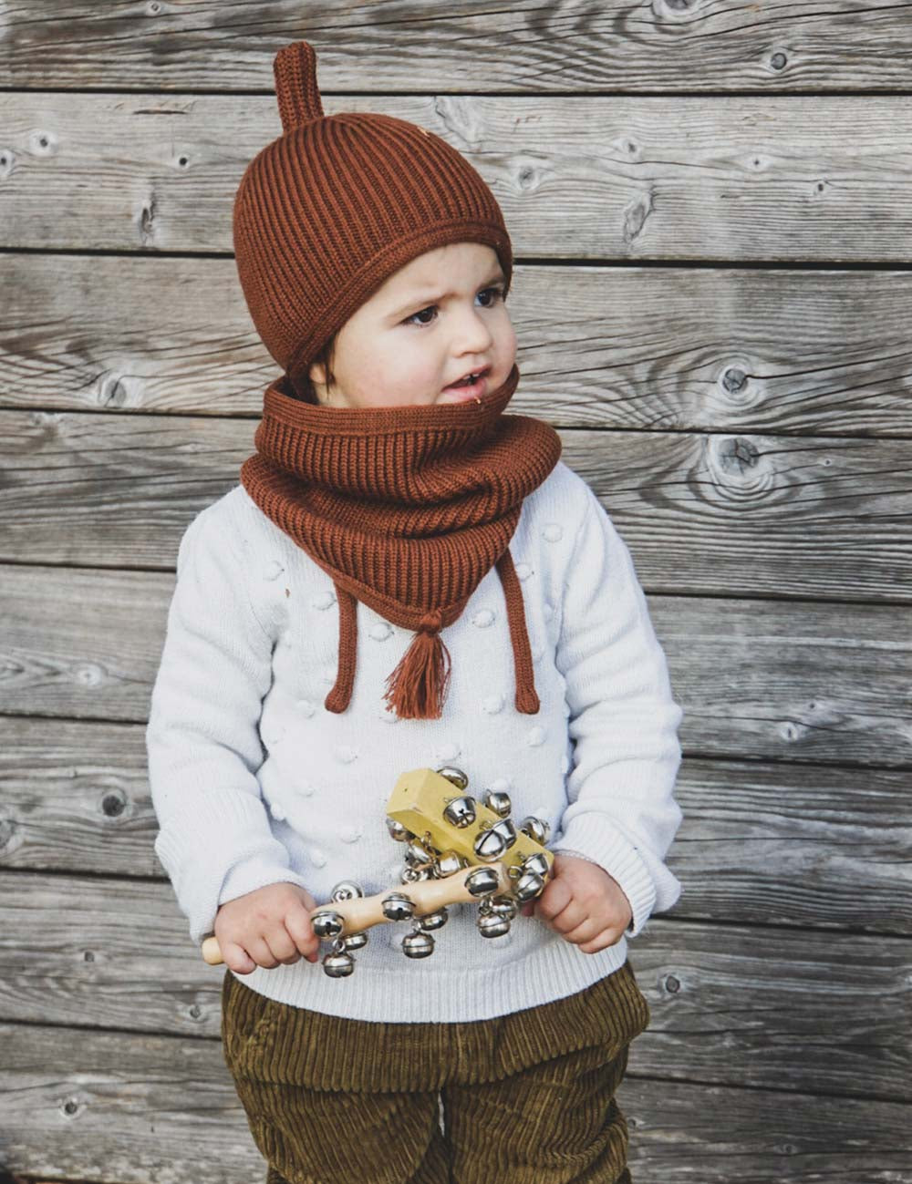 Sciarpa tubolare per bambini LOOPI marrone