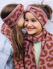 Children's scarf LEO pink/brown