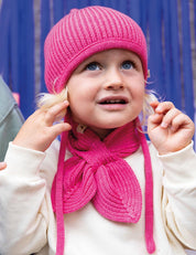 Children's bow scarf pink