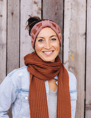 Children's headband LEO brown/pink