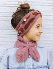 Children's bow scarf pink