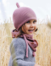 Tube scarf for children LOOPI - LEO pink/brown