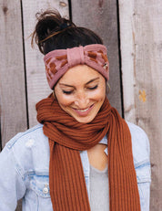 Headband LEO brown/pink