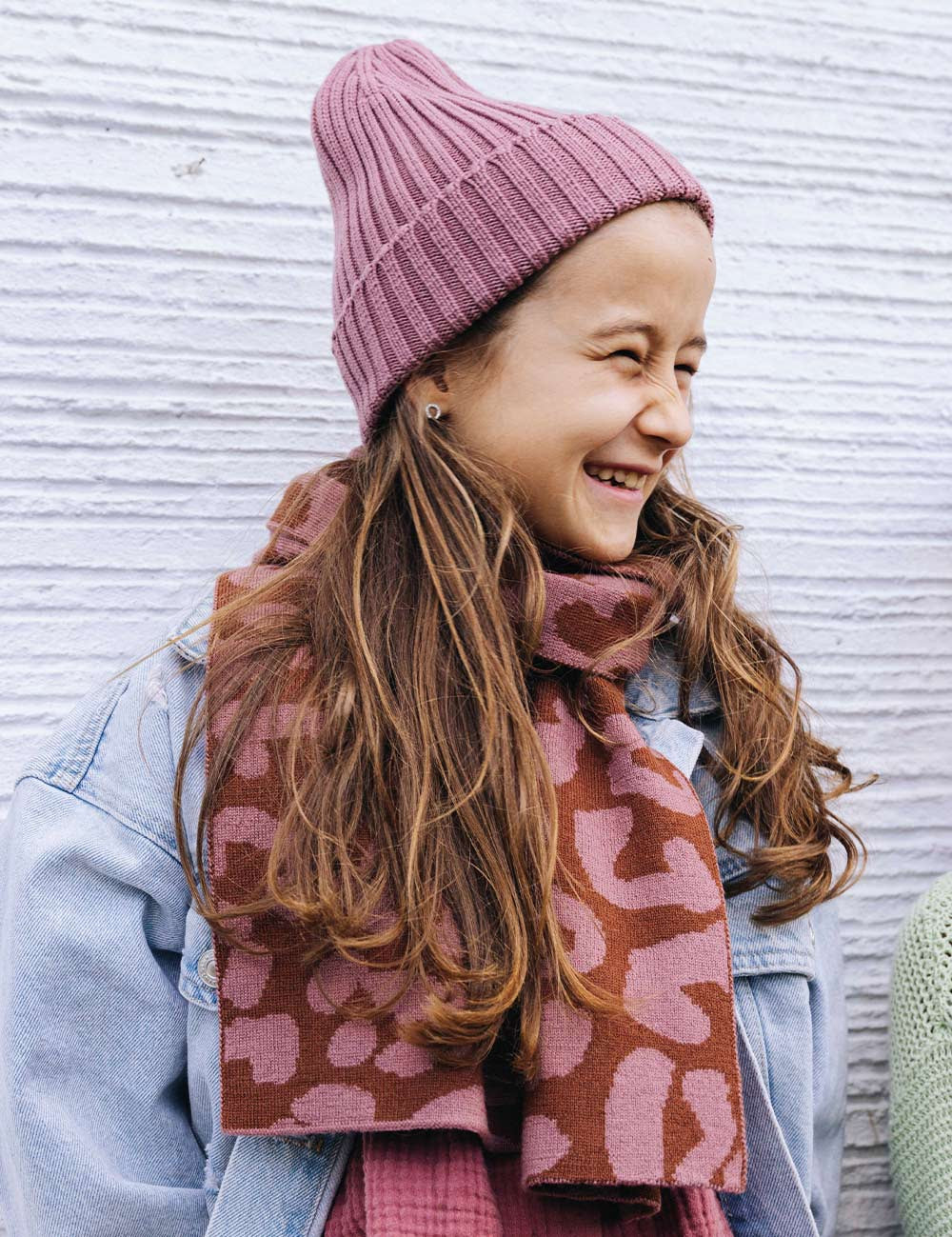 Children's scarf LEO pink/brown
