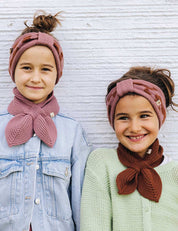 Children's bow scarf pink