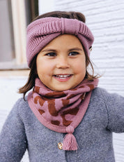 Tube scarf for children LOOPI - LEO pink/brown