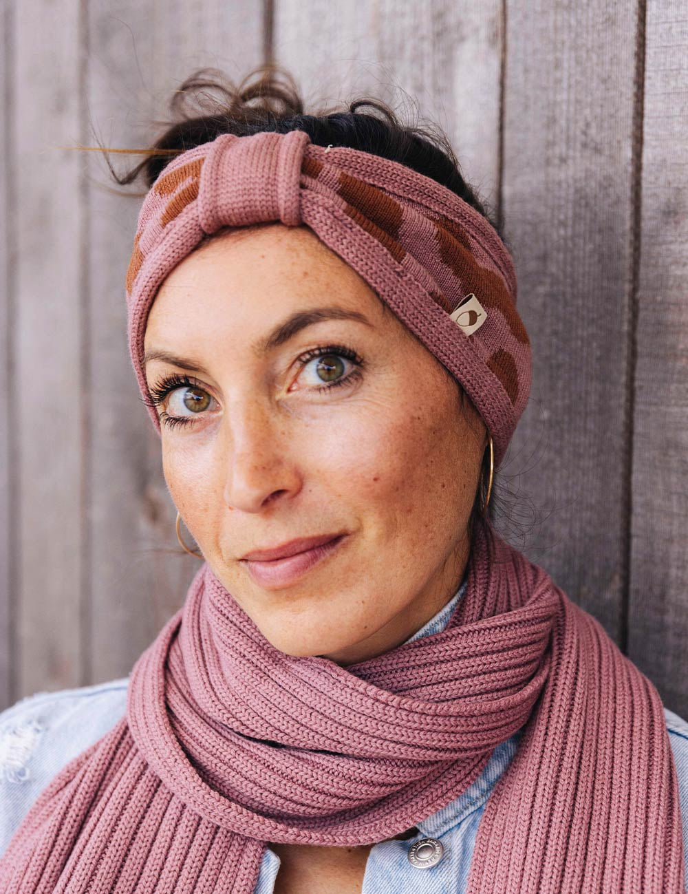 Headband LEO brown/pink