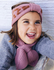 Children's bow scarf pink