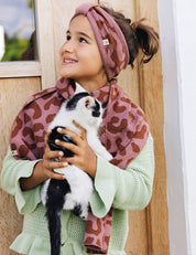 Children's scarf LEO pink/brown