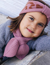 Children's bow scarf pink
