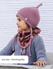 Écharpe tube pour enfants LOOPI - LEO rose/marron