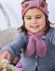 Children's bow scarf pink