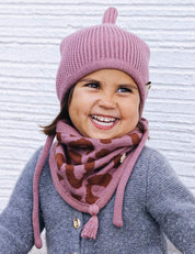 Tube scarf for children LOOPI - LEO pink/brown