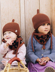 Tube scarf for children LOOPI - LEO brown/black