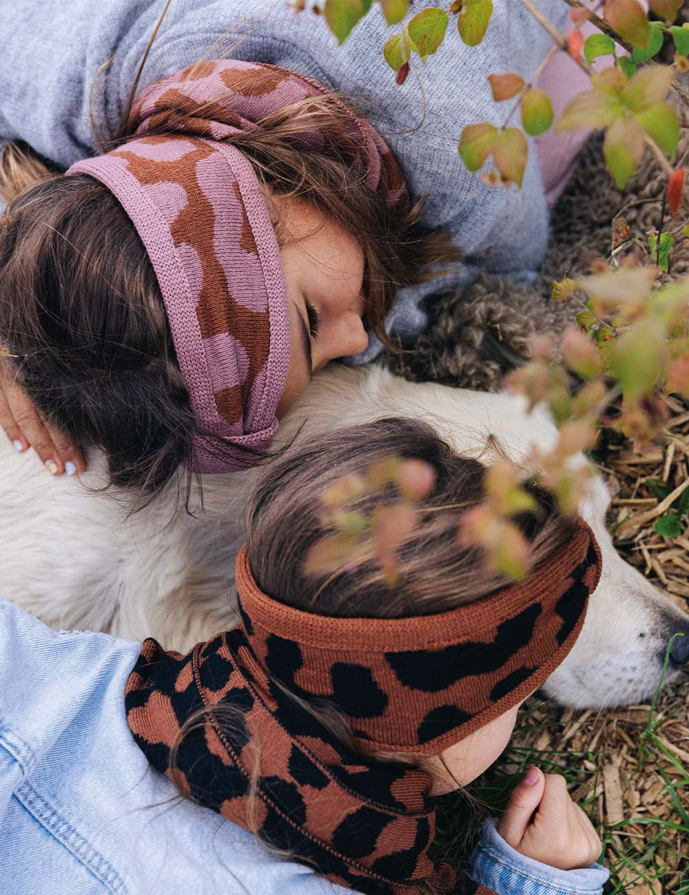 Children's headband LEO brown/pink