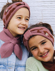 Children's headband LEO brown/pink