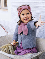 Children's bow scarf pink