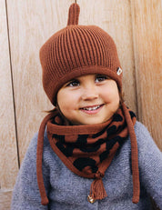 Tube scarf for children LOOPI - LEO brown/black