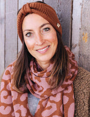 Children's scarf LEO pink/brown