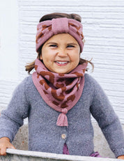 Tube scarf for children LOOPI - LEO pink/brown