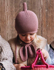 Children's bow scarf pink