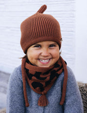 Tube scarf for children LOOPI - LEO brown/black