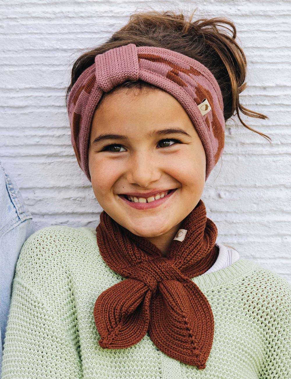 Children's headband LEO brown/pink