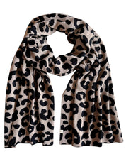 XXL Schal LEO beige/schwarz