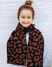 Children's scarf LEO brown/black