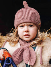 Children's bow scarf pink