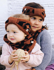 Tube scarf for children LOOPI - LEO brown/black